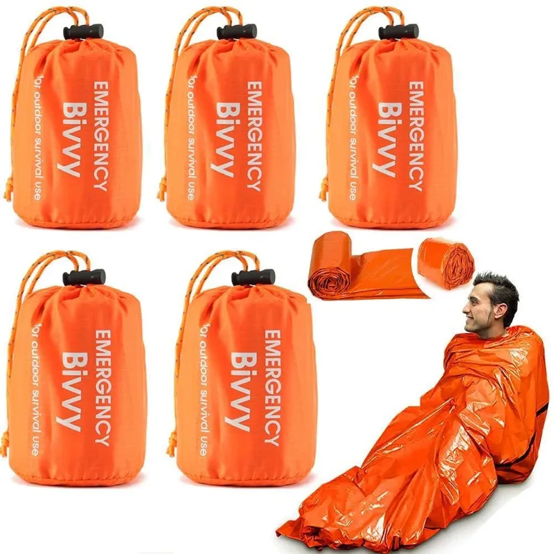 Bivy Bag Emergency - 1–5 Stück Notfallschlafsäcke, Thermodecke, wasserdichte Outdoor-Überlebensausrüstung