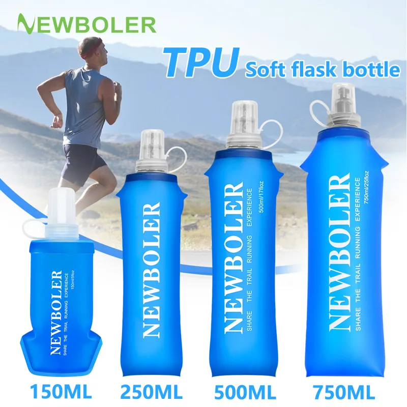 Water Bag Collapsible - 250/500/750ML Wasserflasche TPU Faltbare Weiche Trinkflasche