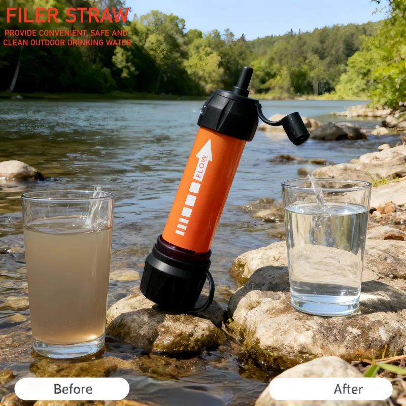 Water Purification Straw - Tragbarer Notfall-Wasserreiniger zum Wandern – Überleben,