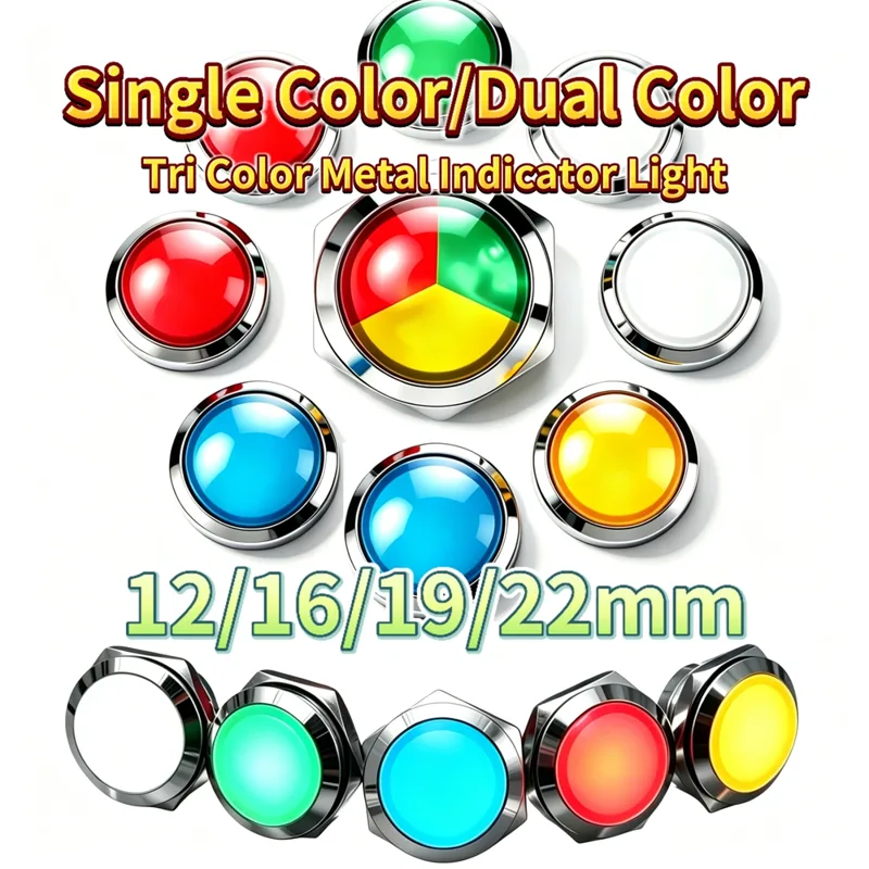 Signal Panel Orange - 12mm 16mm 19mm 22mm Metall-LED-Anzeigelampe Wasserdichte