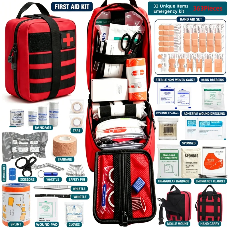 Bivy Bag Emergency - 363-teiliges tragbares Erste-Hilfe-Set für alle Notfälle,