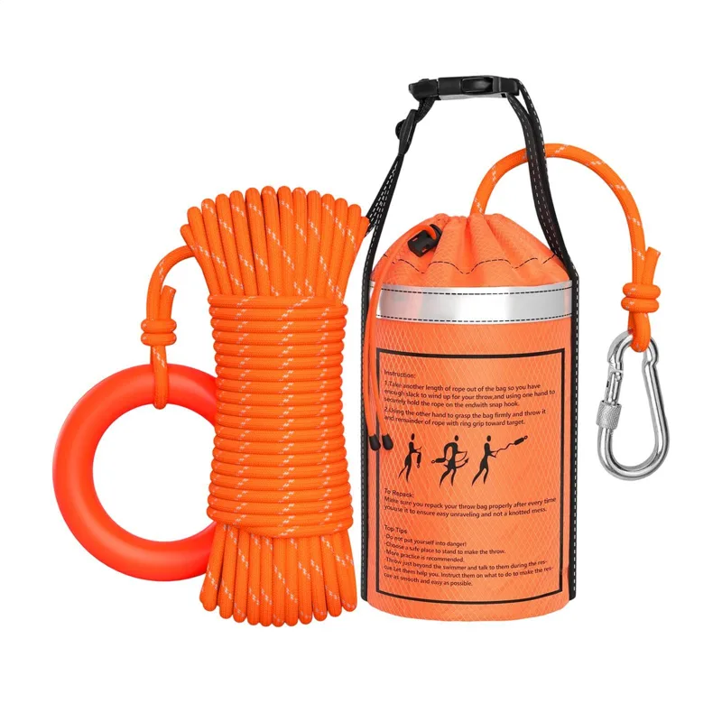 Rescue Rope Throw - Wasserrettungs-Wurfbeutel mit Seil, Seenrettungs-Wurfgerät, Schwimmhilfe für