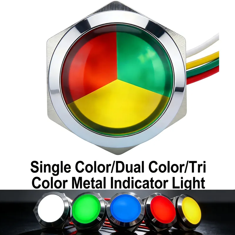 Signal Panel Orange - Metall-LED-Anzeigelampe 12mm 16mm 19mm 22mm Wasserdichte