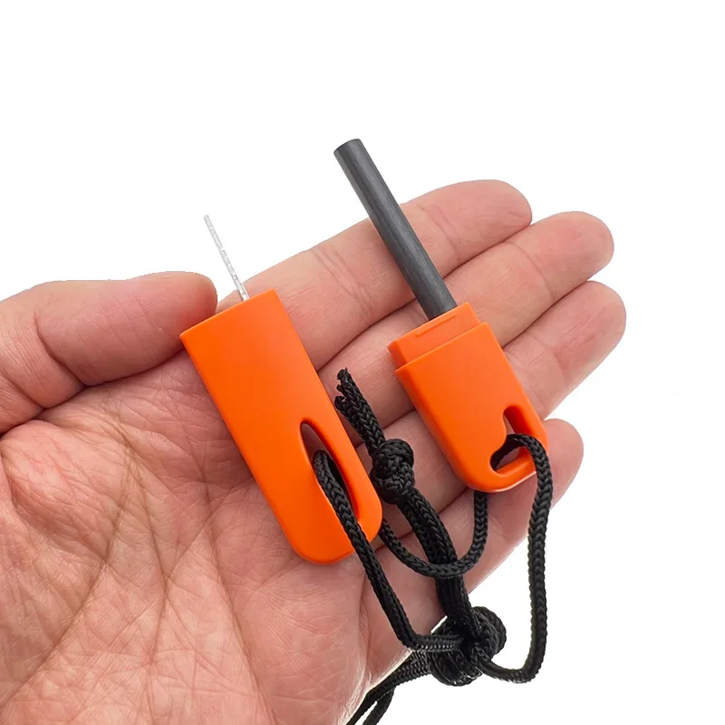Magnesium Fire Starter - 1-3-teiliges Outdoor-Überlebens-Feuerstarter-Set Notfall-Feuerzeug Magnesium-Feuerstein mit Holzgriff
