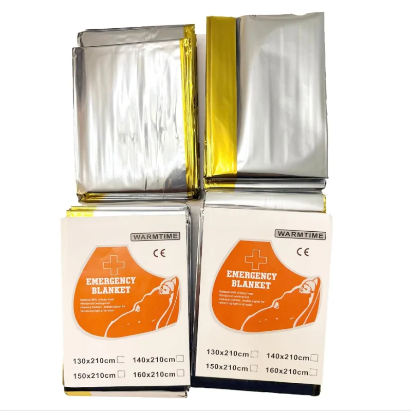 Survival Blanket Reflective - 4er-Pack gold-silberne Mylar-Notfall-Thermodecken, 160 x 210