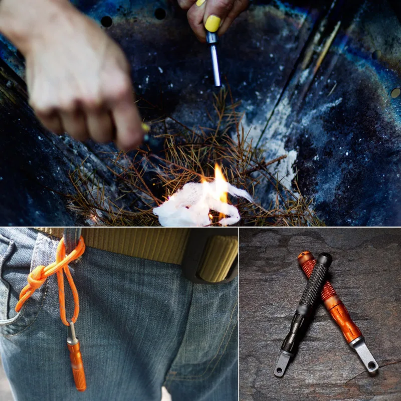 Magnesium Fire Starter - Wasserdichter Notfall-Feuerstarter aus Feuerstein und Stahl
