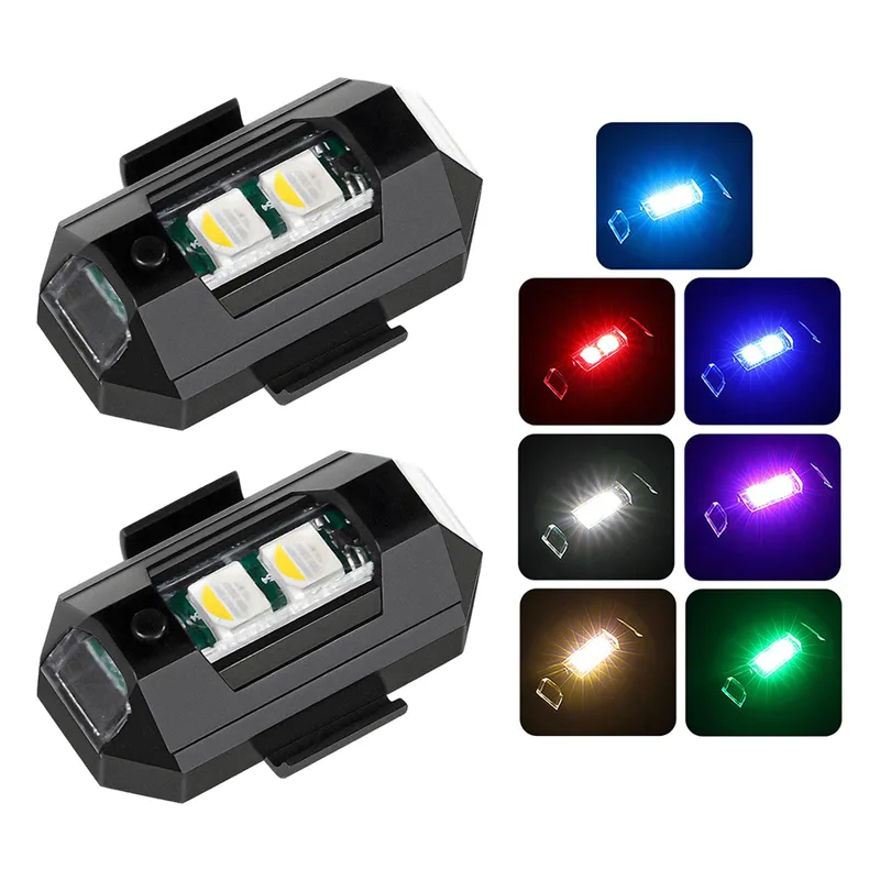 Sos Light Strobe - 2 Stück Mini-LED-Blitzlichter, dekorativ, 7 Farben