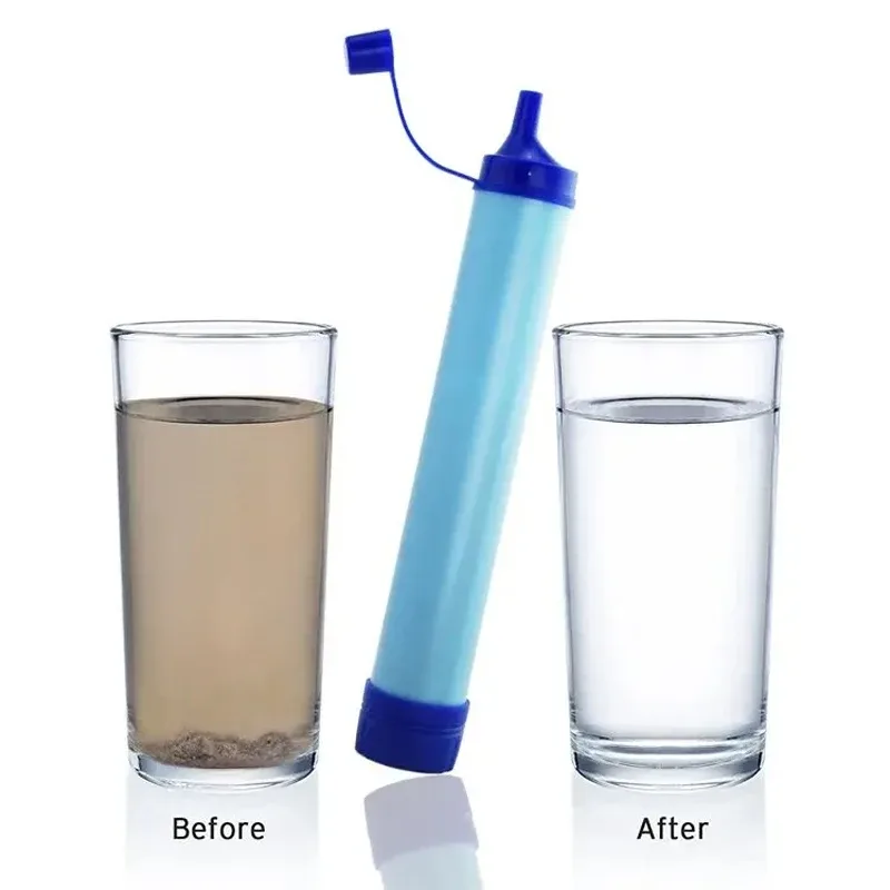 Water Purification Straw - 1 Stück Outdoor Mini-Wasserfilter-Strohhalm Camping-Reinigungsgerät Tragbarer