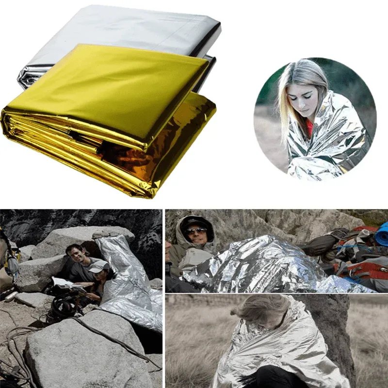 Survival Blanket Reflective - 1 Stück tragbare Erste-Hilfe-Decke für den