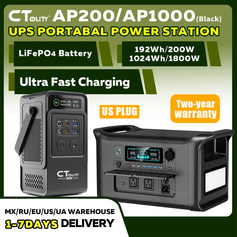 Solar Emergency Charger - CTOLITY AP200 AP1000 Tragbare Powerstation im