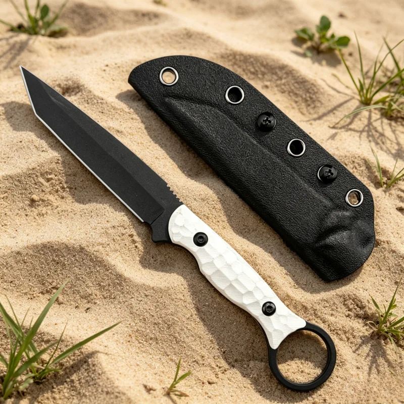 Bushcraft Knife Fixed - Leichtes Outdoor-Camping-Messer mit Geradem Klingengriff, Handgefertigt