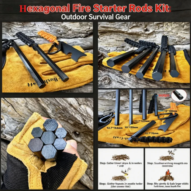 Magnesium Fire Starter - Neuer Bear Grylls Professioneller Magnesium-Feuerstarter, Multifunktional