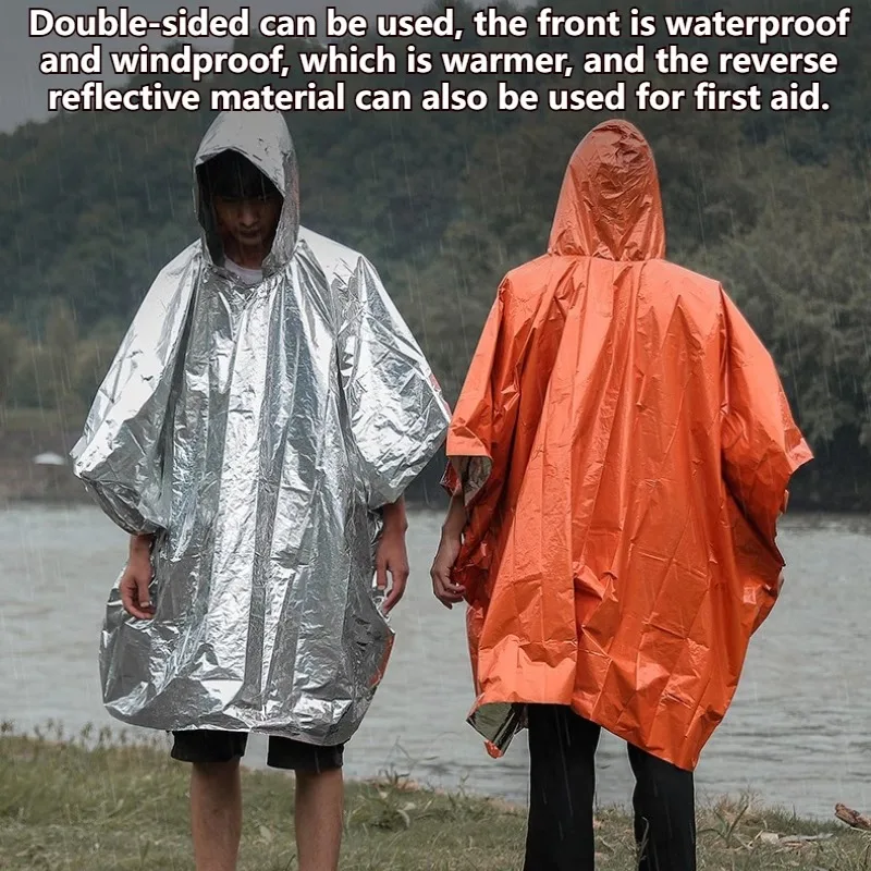 Emergency Poncho Rain - 1–10 Stück Notfall-Regenponcho, Thermofoliendecke für Outdoor-Überleben,