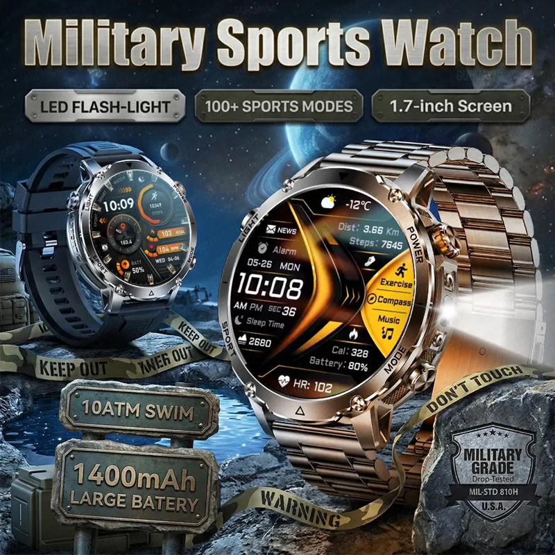 Compass Lensatic - Militärische Smartwatch mit 1400mAh Akku, LED-Taschenlampe,