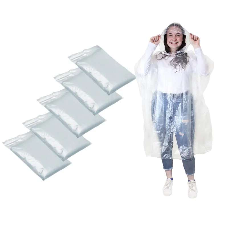 Emergency Poncho Rain - 12 Stück wasserdichter Einweg-Regenmantel im Freien
