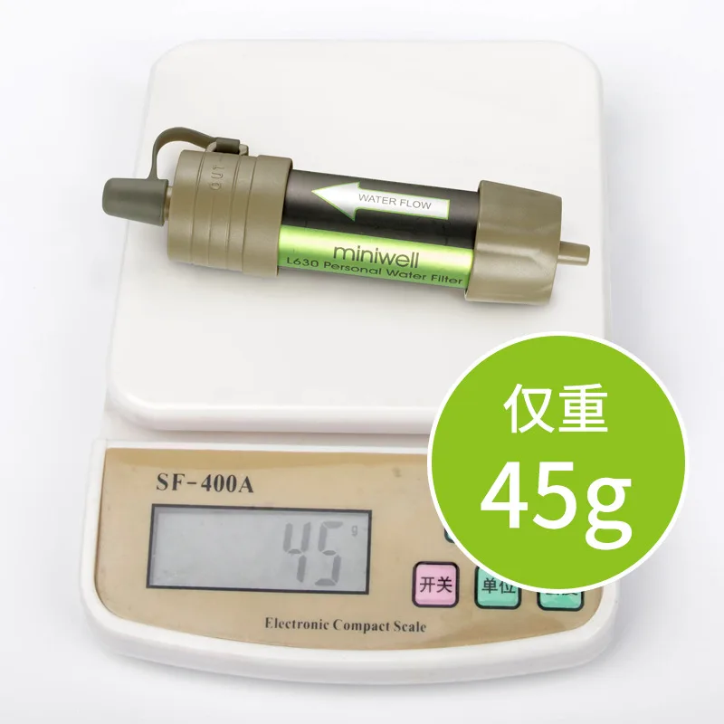 Water Purification Straw - Soldier Outdoor-Wasserreinigungs-Strohhalm Schwerkraft-Wasserreinigungsbeutel Tragbarer Filter L630