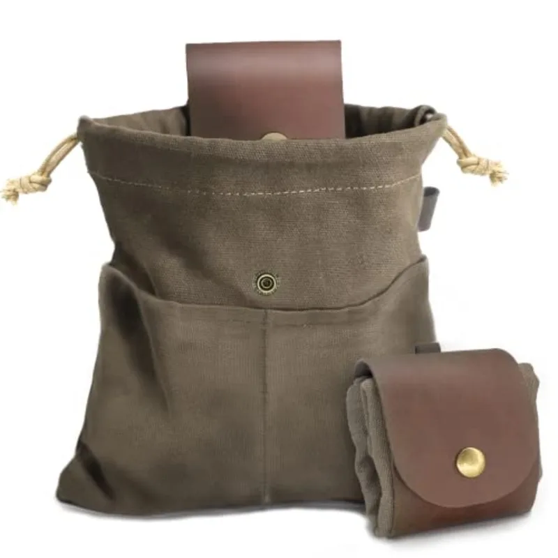 Water Bag Collapsible - Faltbare Sammeltasche aus Leder und Canvas,