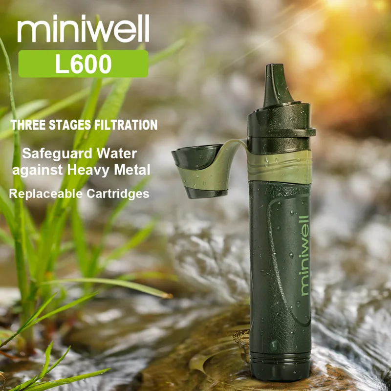 Water Purification Straw - Miniwell L600 Outdoor-Überlebens-Campingausrüstung Tragbarer Stroh-Wasserfilter