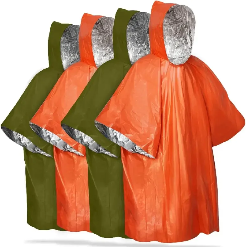 Emergency Poncho Rain - Notfall-Regenponcho mit Kapuze Wiederverwendbarer Wetterfester Regenmantel