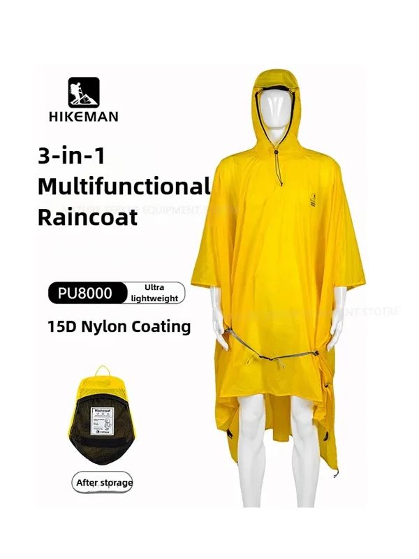 Emergency Poncho Rain - 15D/210T Regenmantel Wasserdichte Regen Poncho Abdeckung