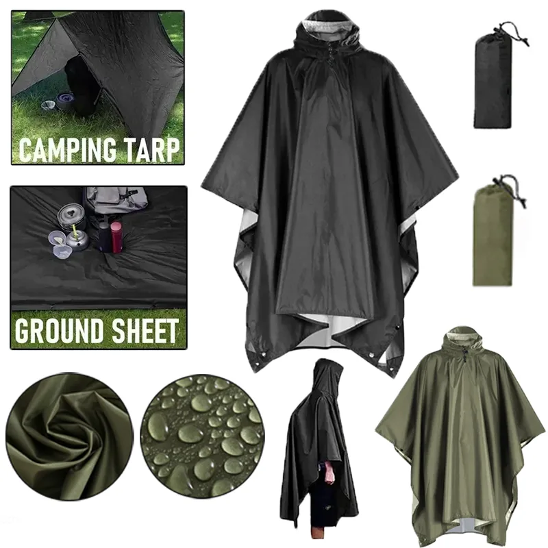 Outdoor 3-in-1-Militär-Regenma – Emergency Poncho Rain Bewertung und Preis
