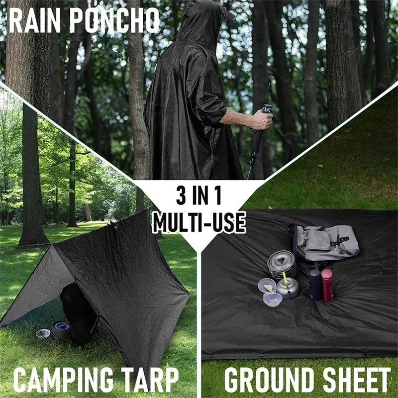 Outdoor 3-in-1-Militär-Regenma – Emergency Poncho Rain Bewertung und Preis