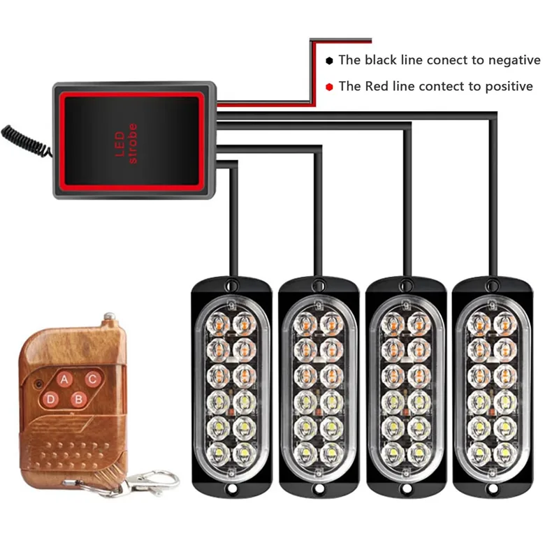 4x12 LED Fernbedienbare Auto-B – Sos Light Strobe Bewertung und Preis