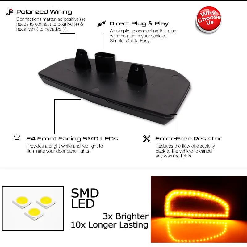 2 stücke Switchback LED Seite  – Signal Panel Orange Bewertung und Preis
