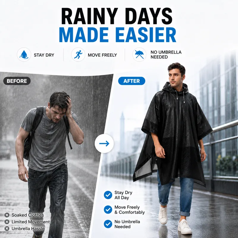 3-in-1 wasserdichter Outdoor-P – Emergency Poncho Rain Bewertung und Preis