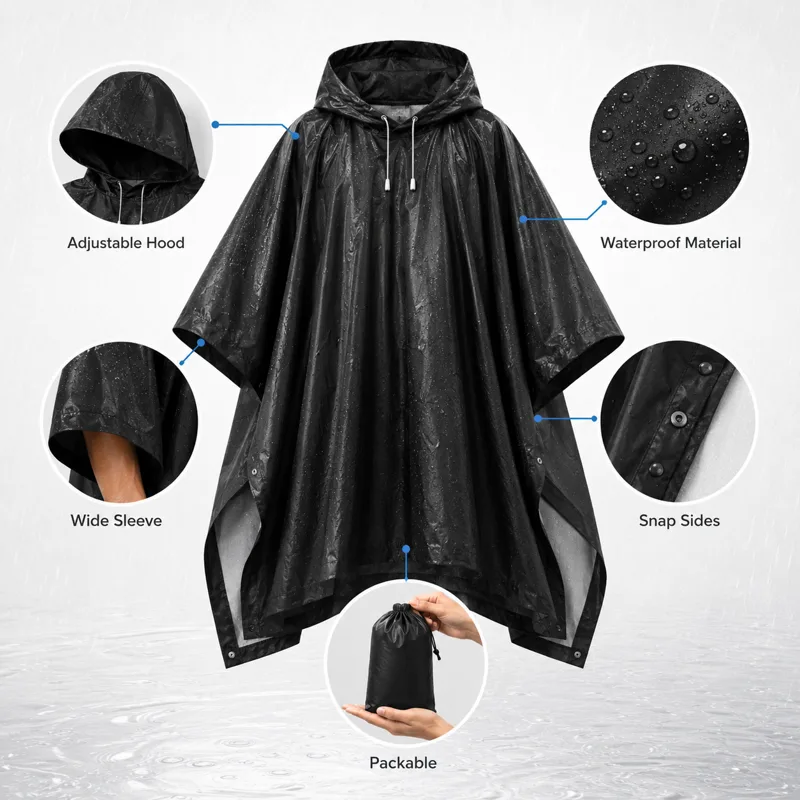 3-in-1 wasserdichter Outdoor-P – Emergency Poncho Rain Bewertung und Preis